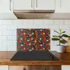 Bruin - Retro - Disco - Patroon keuken achterwand spatscherm klein 900 -sfeer2