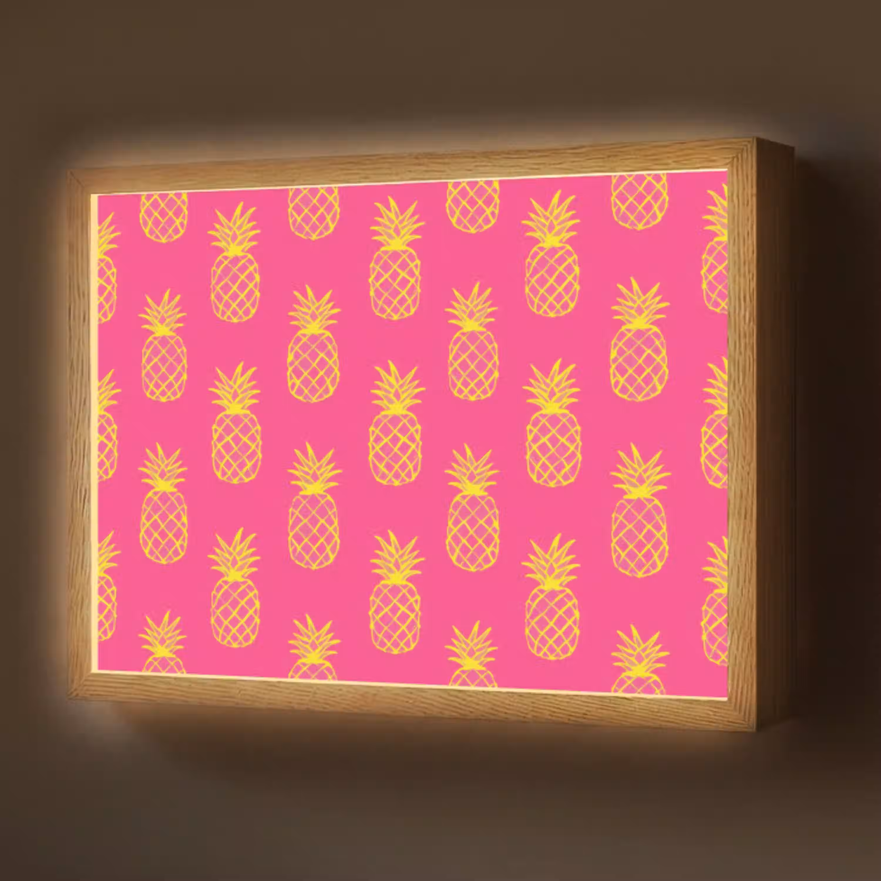 Ananas - Trendy - Roze Light Box met batterij (Wandlamp) middel 907 -z3d_website