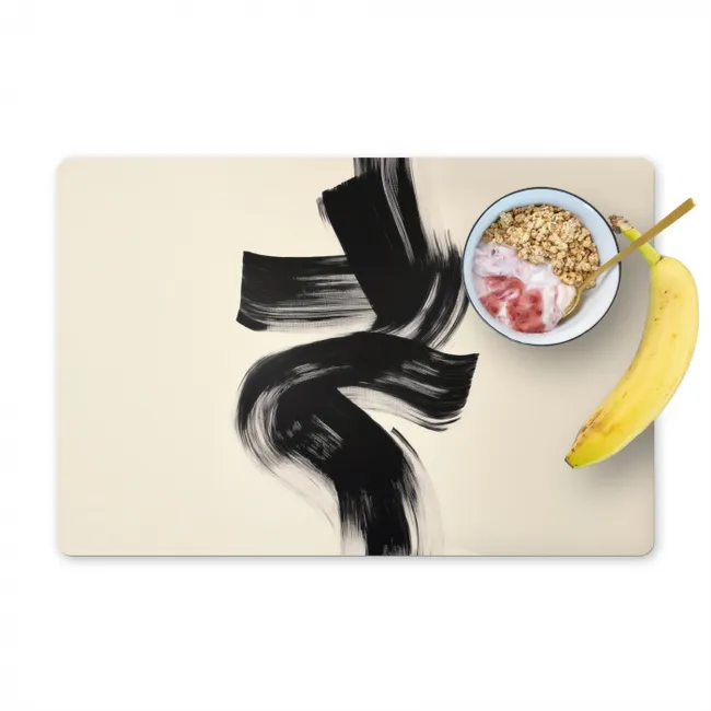 Strepen - Zwart - Abstract Placemat vinyl groot -zzzproduct_Kitchenyeah-website