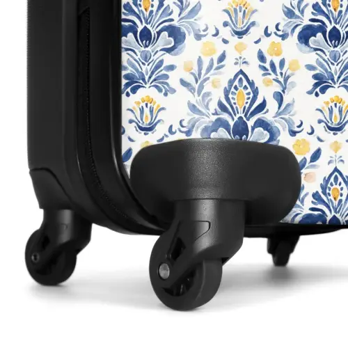 Barok patroon blauw geel NBS - Handbagage koffer - Kinderen Unisex middel -wiel