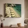 Strandbedden - Zee - Stenen - Baai Textielframe zwart klein -sfeer3