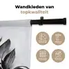 Plant - Bladeren - Minimalistisch - Zwart Wandkleed katoen klein -sfeer2