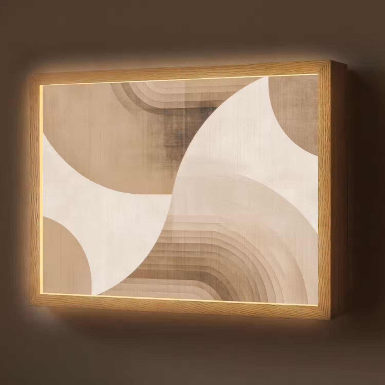 Lightbox - Wandlamp - Retro - Geometrische lagen - Aardetinten