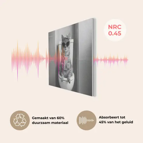 Kat - Telefoon - Toilet - Zwart - Wit PET vilt klein -USP_NL