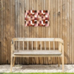 Geometrie - Modern - Retro Tuinposter op houten frame 2 cm dik klein 845 -sfeer4