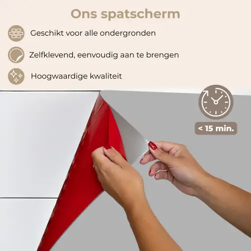Grijs - Effen print keuken achterwand spatscherm klein 900 -spatscherm_NL