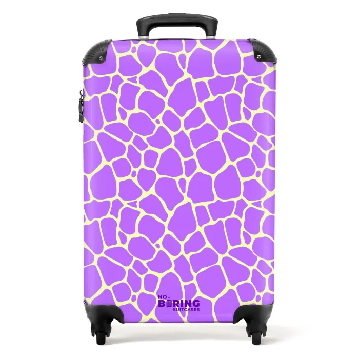 Giraffeprint in lavendel NBS - Handbagage koffer - Volwassenen Unisex middel -productfoto_recht