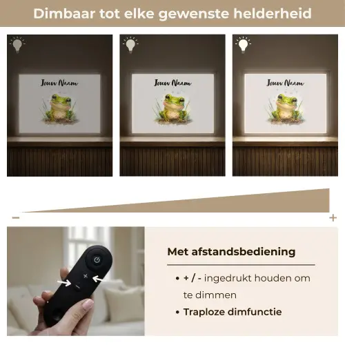 Kikker - Groen - Waterverf - Dieren - Jongen - Meisje Light Box met batterij (Wandlamp kind) middel -USP_dimbaarNL