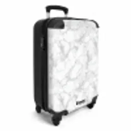 Wit - Marmer - Grijs NBS - Handbagage koffer - Volwassenen Unisex middel -productfoto_3d