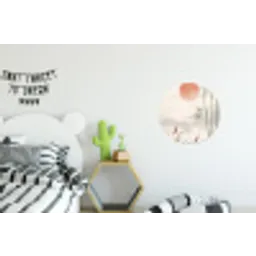 Minimalistisch - Bamboe - Groen Wandcirkel aluminium klein -kinderkamer