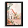 Bloemen - Huizen - Dorp fotolijst zwart zonder passe partout klein -3d