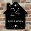 Zwart met stippen - Klassiek Naambord Huisje klein -sfeer6
