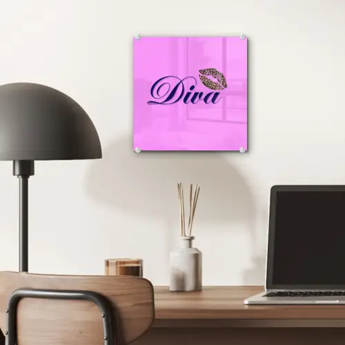 Diva - Lip - Panterprint - Roze plexiglas 5mm klein -sfeer6
