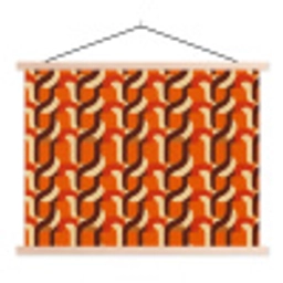 Retro - Modern - Kleurrijk textielposter latten blank klein 122 -3d