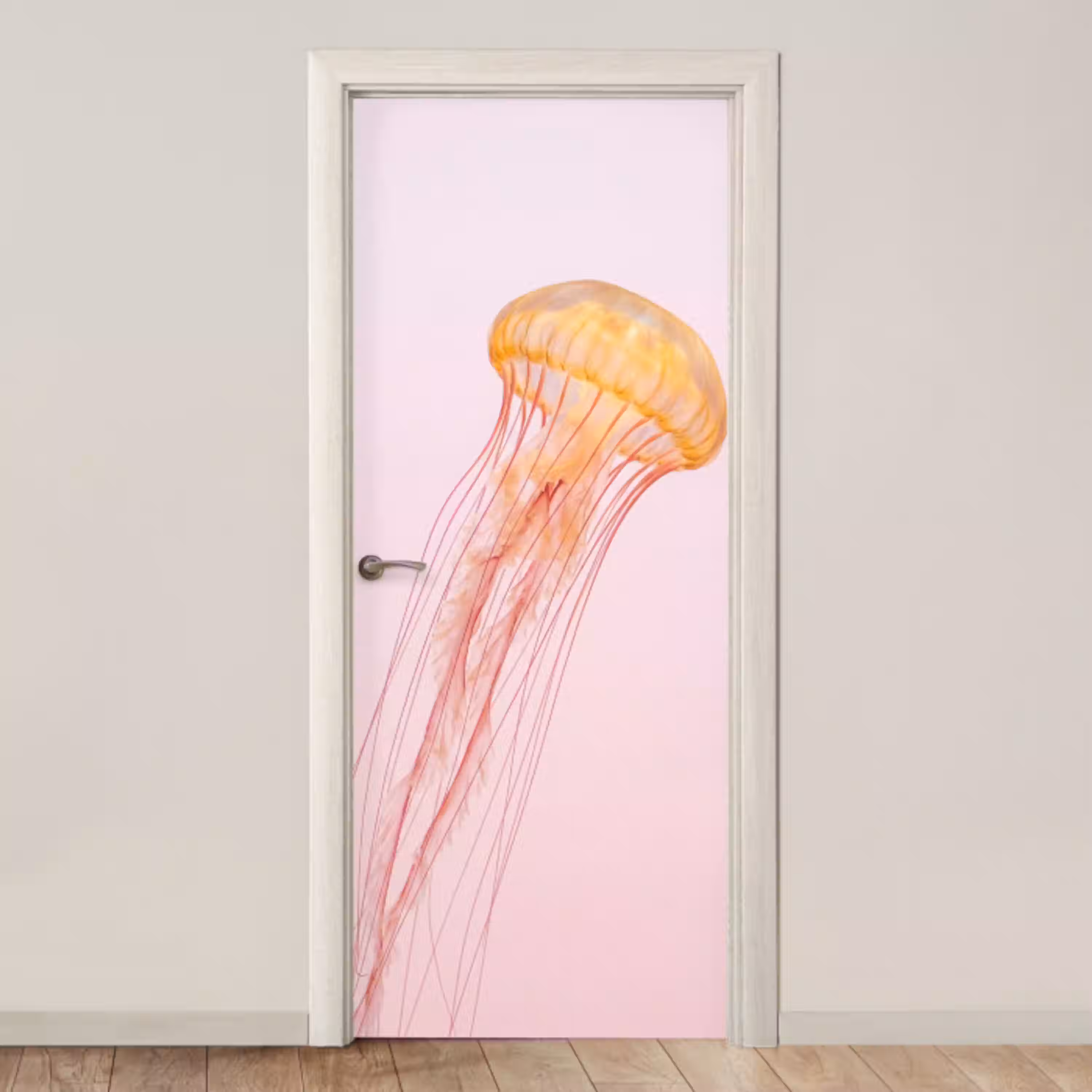 Sierlijk - Kwal - Roze deurposter klein -3d_beige