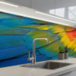 Veren - Ara - Kleurrijk keuken achterwand 2 middel -3d_schuin