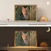 Vos - Oranje - Gras Light Box met batterij (Wandlamp kind) middel -sfeer3_kind