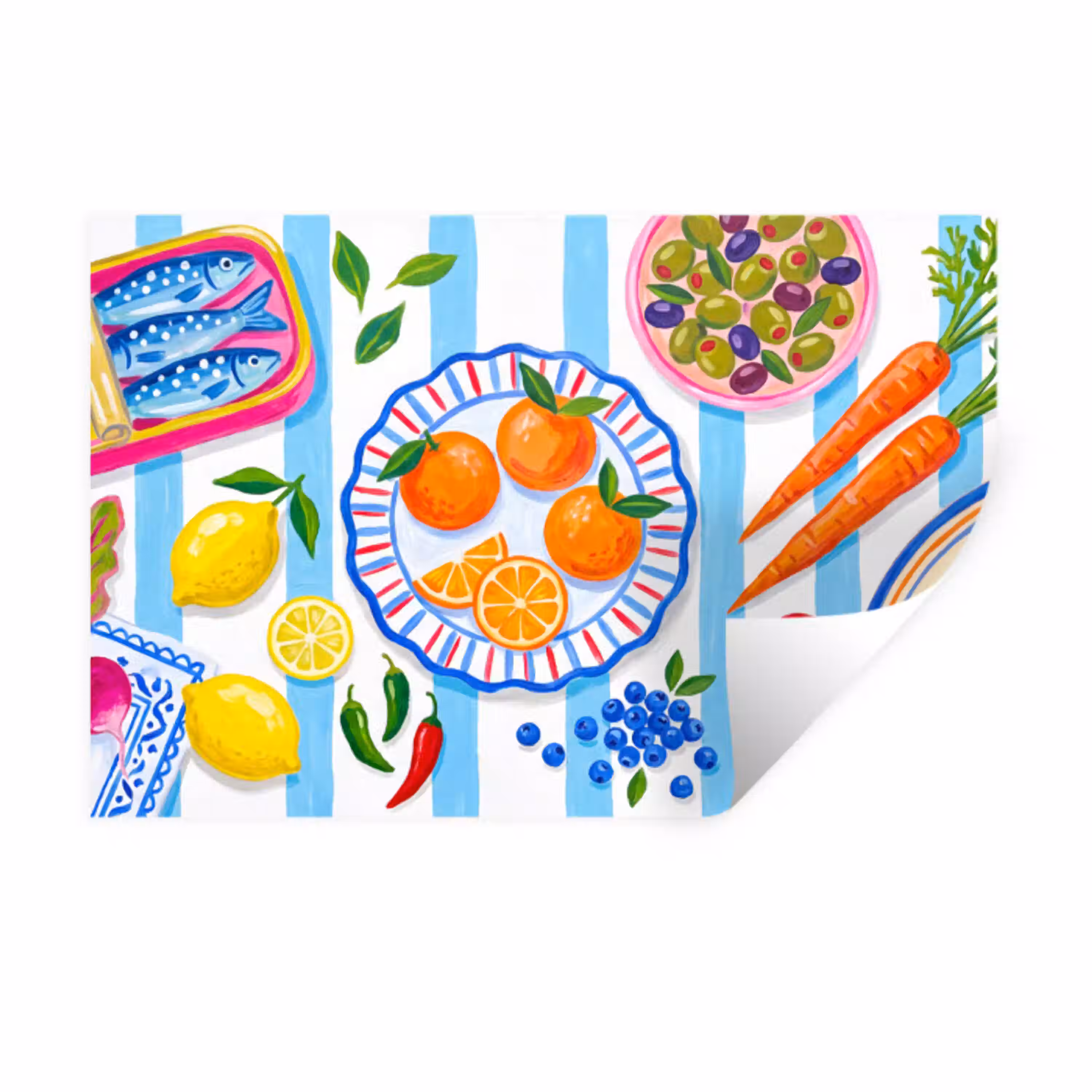Eten - Vers - Illustratie Muursticker klein -3d