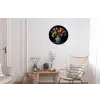 Tulpen - Kleuren - Hout - Vaas Wandcirkel aluminium klein -woonkamer