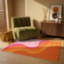 Retro - Waves - Kleurrijk Vloerkleed Rechthoek klein -atmosphere_sfeer1_global