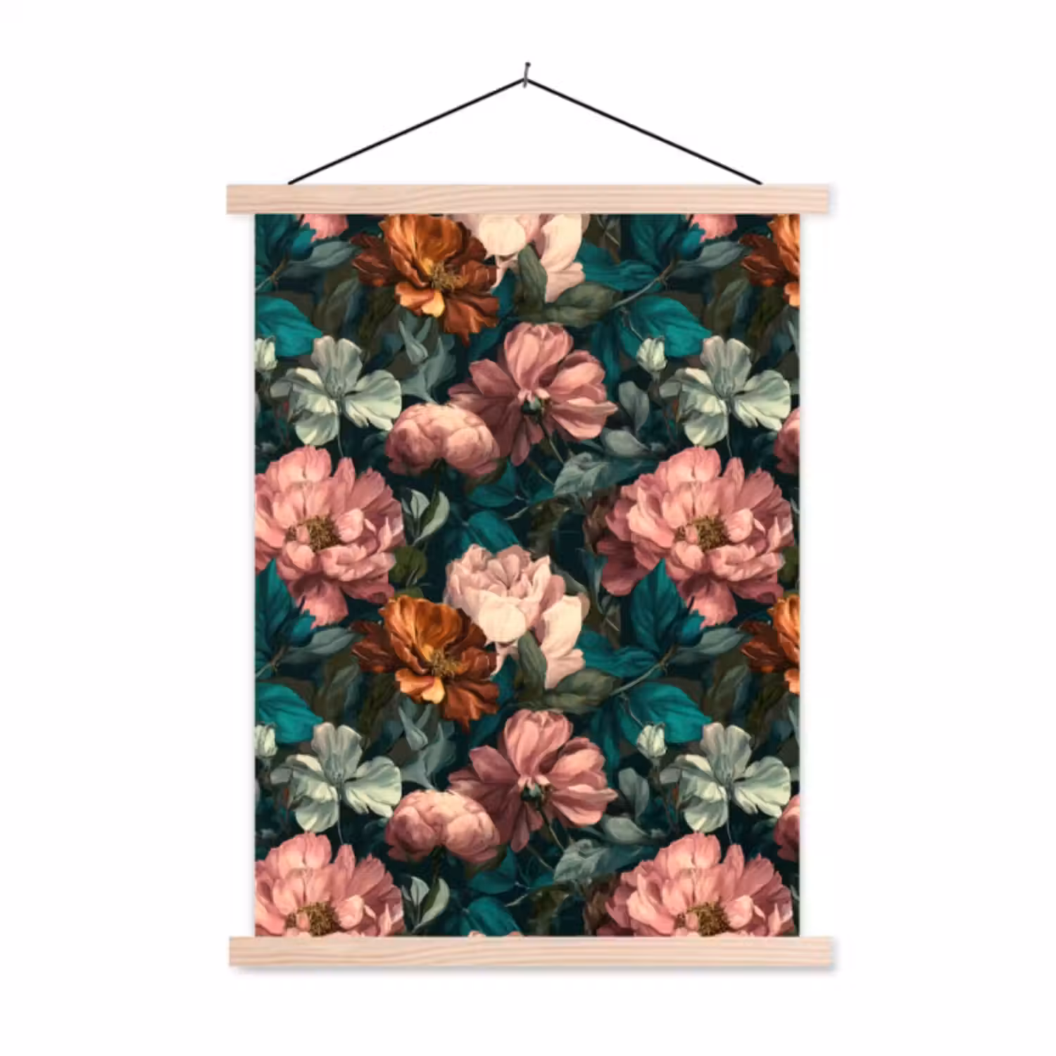 Hanging Poster - Flowers - Picturesque - Pattern - Pink