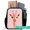 Giraffe - Wimpers - Minimalistisch - Roze Rugzak - Zwart middel -inhoud_DE