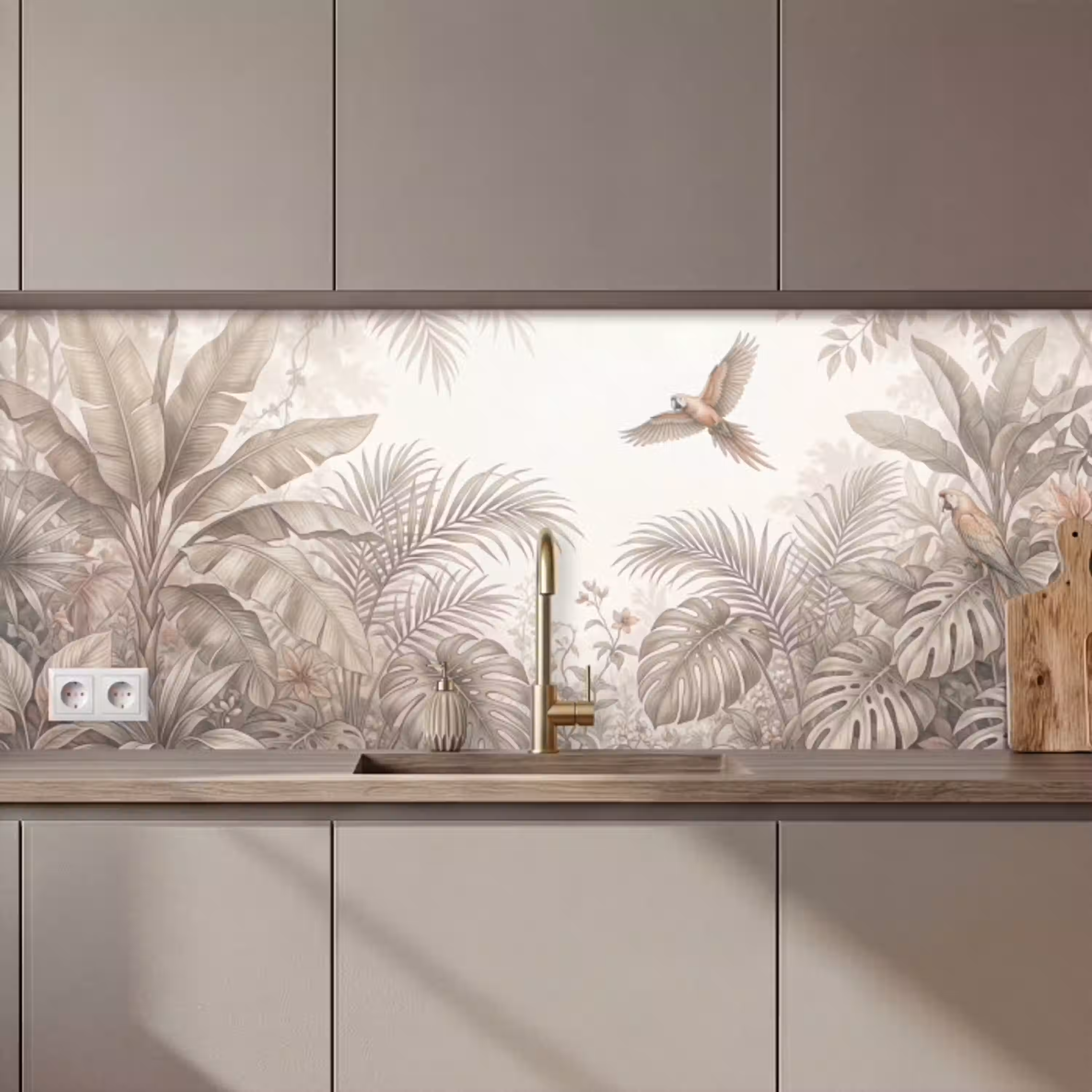 Papagaai - Jungle - Tropisch keuken achterwand 2 middel zz_3dshopping