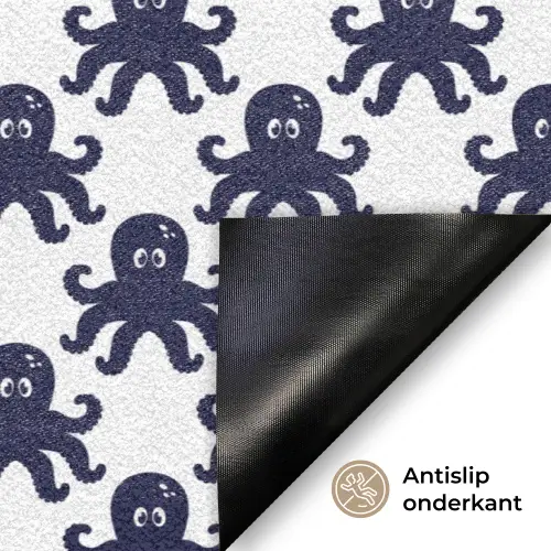 Oceaan - Octo - Blauw - Wit Deurmat klein 898 -antislip_NL