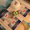 Bergtop - Sneeuw - Zon Placemat vinyl groot -zzsfeer5_Kitchenyeah-website