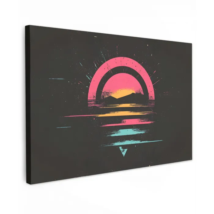 Cirkel - Abstract - Roze canvas 2cm klein -z3d
