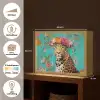 Luipaard - Bloemen - Kroon Light Box met batterij (Wandlamp) middel -USP_websiteoverzichtNL