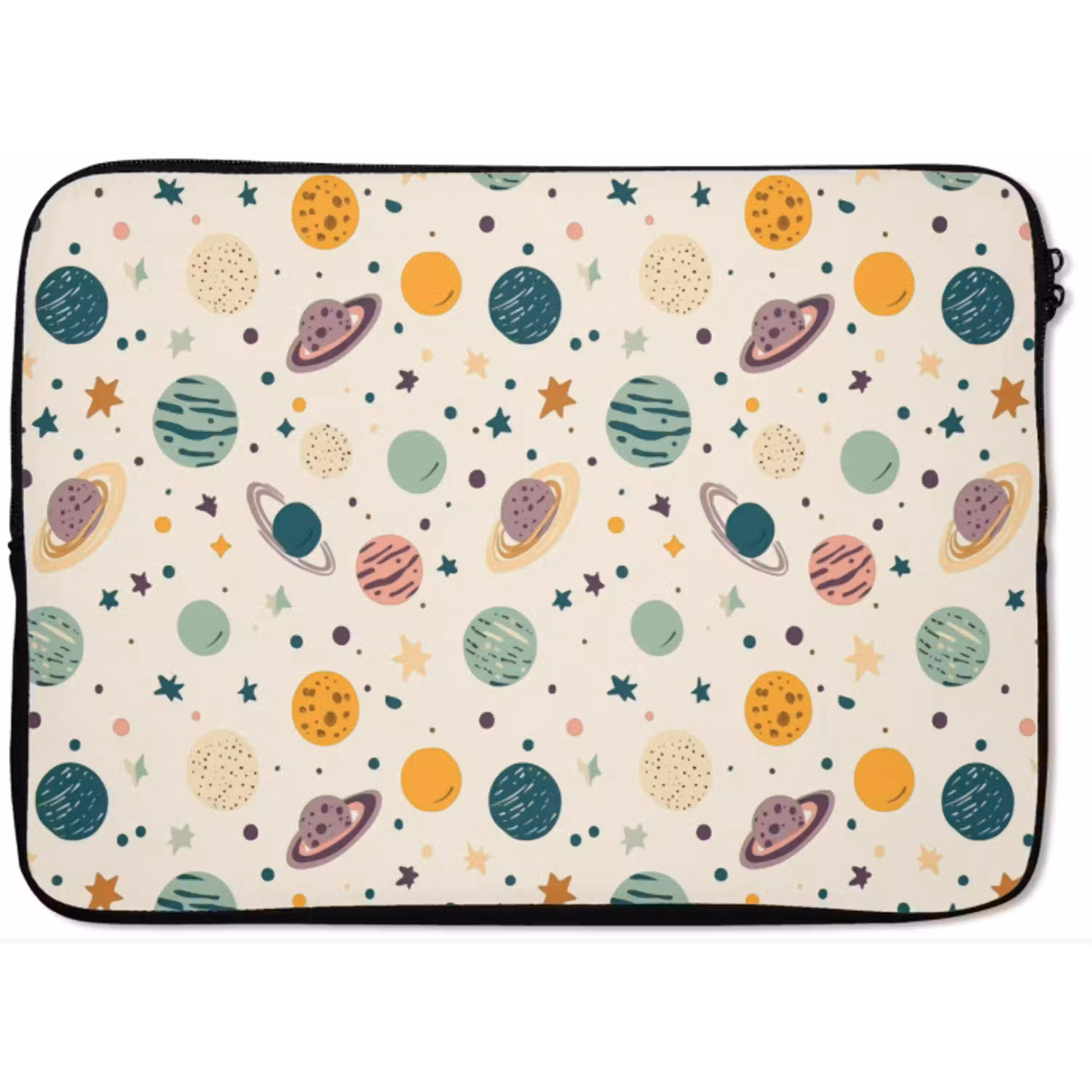 Planeten - Retro - Kleurrijk laptophoes neopreen klein 279 -zkaufland3dotto