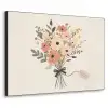 Bloemen - Quote - Beige - Lint Textielframe - compleet frame klein -3d