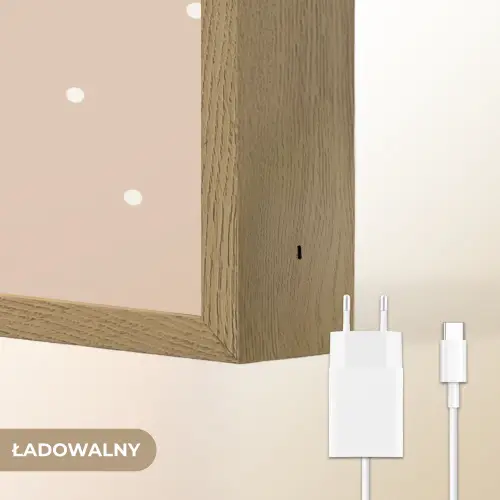 Dinosaurus - Planten - Beige - Stippen Light Box met batterij (Wandlamp kind) middel -USP_websiteoplaadbaarNL