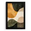Vormen - Okergeel - Abstract fotolijst zwart zonder passe partout klein -3d