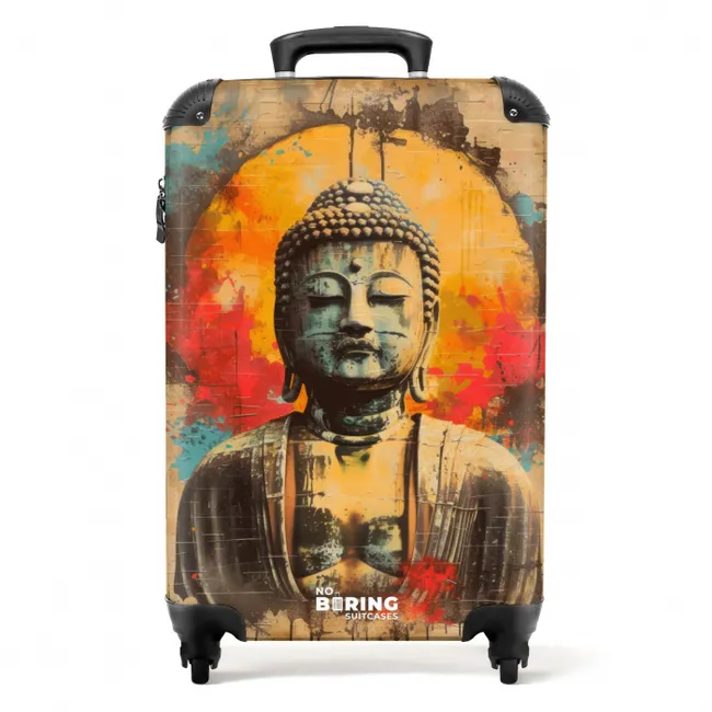Boeddha als street art kunstwerk NBS - Handbagage koffer - Unisex middel -productfoto_recht