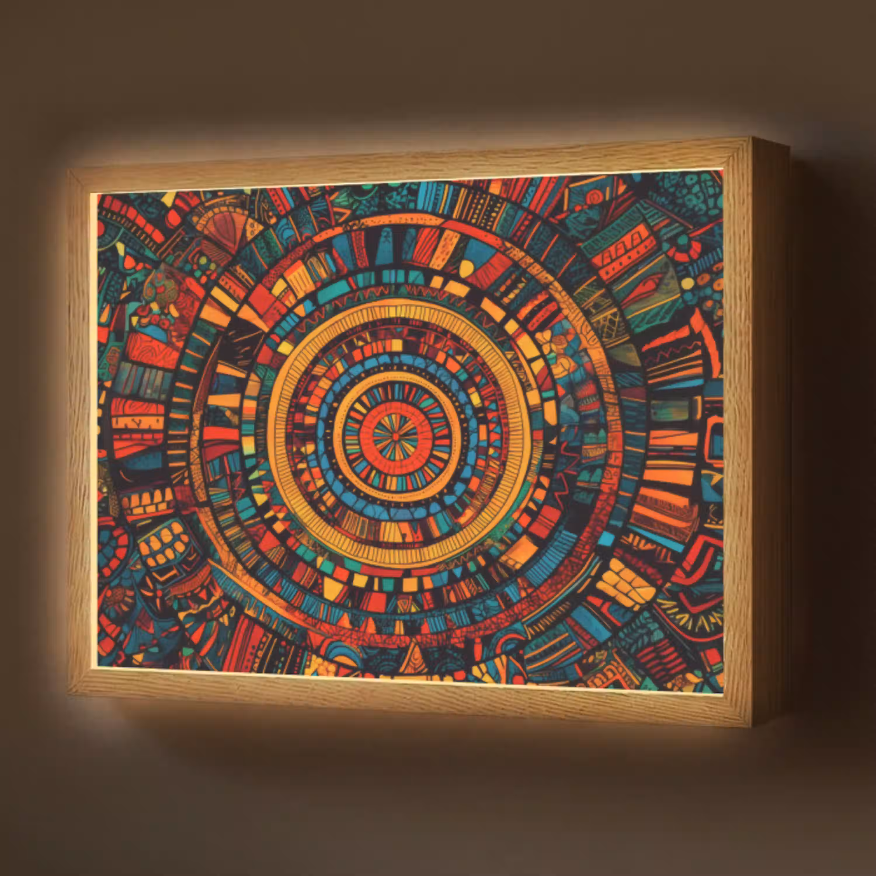 Mandala - Cirkels - Patronen Light Box met batterij (Wandlamp) middel -z3d_website