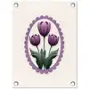 Tulpen - Paars - Lijst - Bladeren tuinposter los doek klein -3d