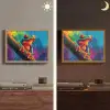 Kikker - Felgekleurd - Tak - Regenboog Light Box met batterij (Wandlamp) middel -sfeer3