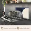 Donkerblauw - Abstract - Lijnen keuken achterwand spatscherm klein -usp_FR