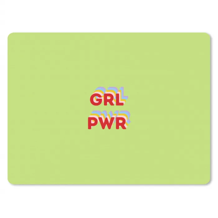 Grl pwr - Groen - Rood - 3D muismat rubber klein -3d