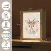 Hert - Bohemian - Bloemen - Bosdieren Light Box met kabel (Kinderlampje) klein -USP_FR