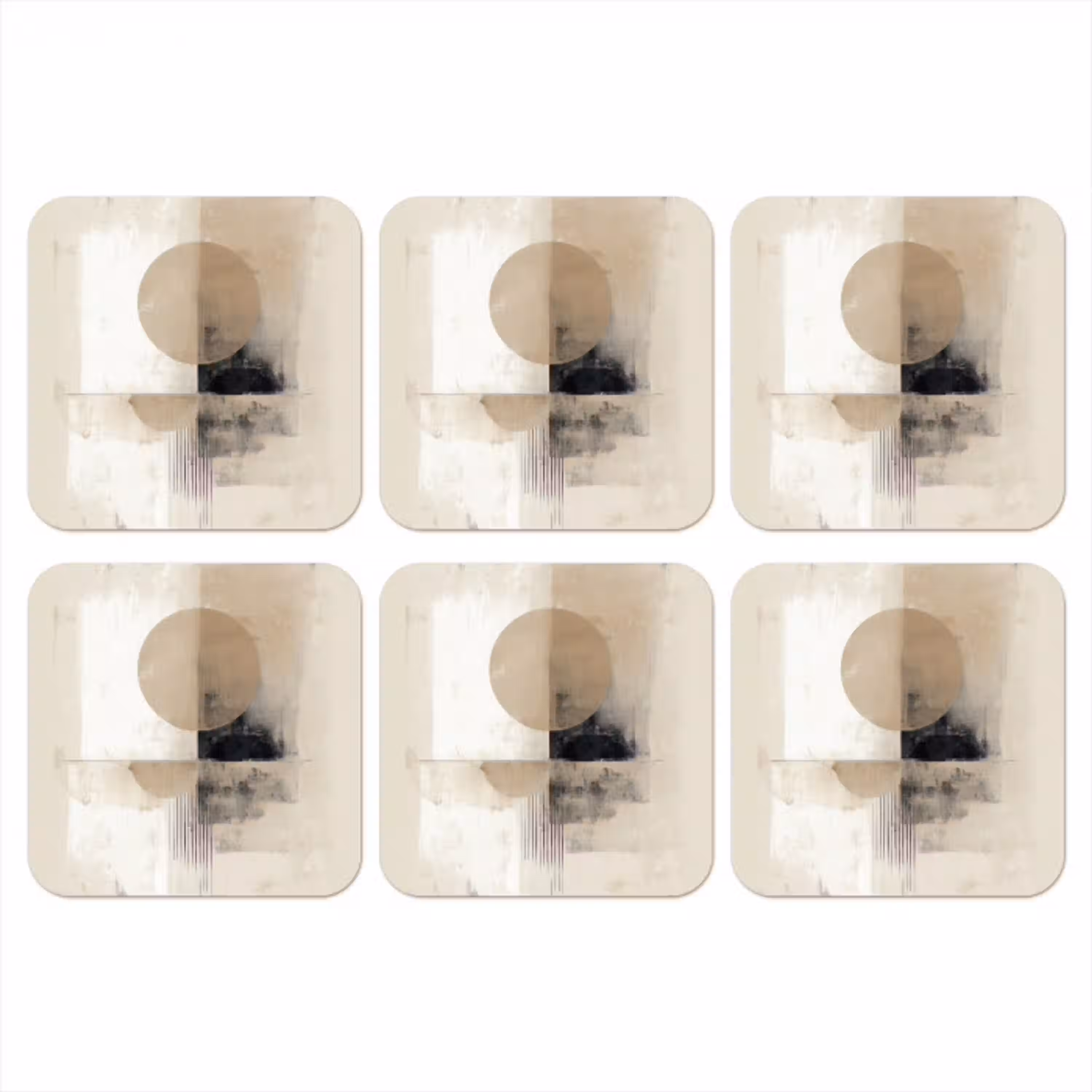 Cirkel - Compositie - Diepte - Beige onderzetter kurk middel -3d