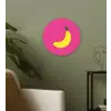 Banaan - Geel - Fruit Wandcirkel kunststof plaat 5mm dik klein -sfeer3