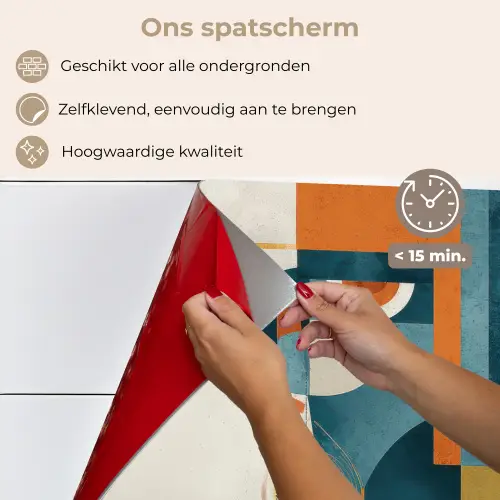 Geometrisch - Strakke vormen - Kleurrijk keuken achterwand spatscherm klein -spatscherm_NL
