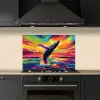 Zonsondergang - Walvis - Geschilderd - Kleurrijk keuken achterwand spatscherm klein -sfeer1