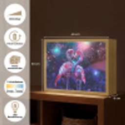 Flamingo's - Dieren - Ruimte - Galaxy Light Box met batterij (Wandlamp) middel -USP_websiteoverzichtDE