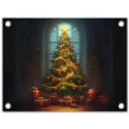 Kerstboom - Cadeau - Kerst - Winter tuinposter los doek klein -3d