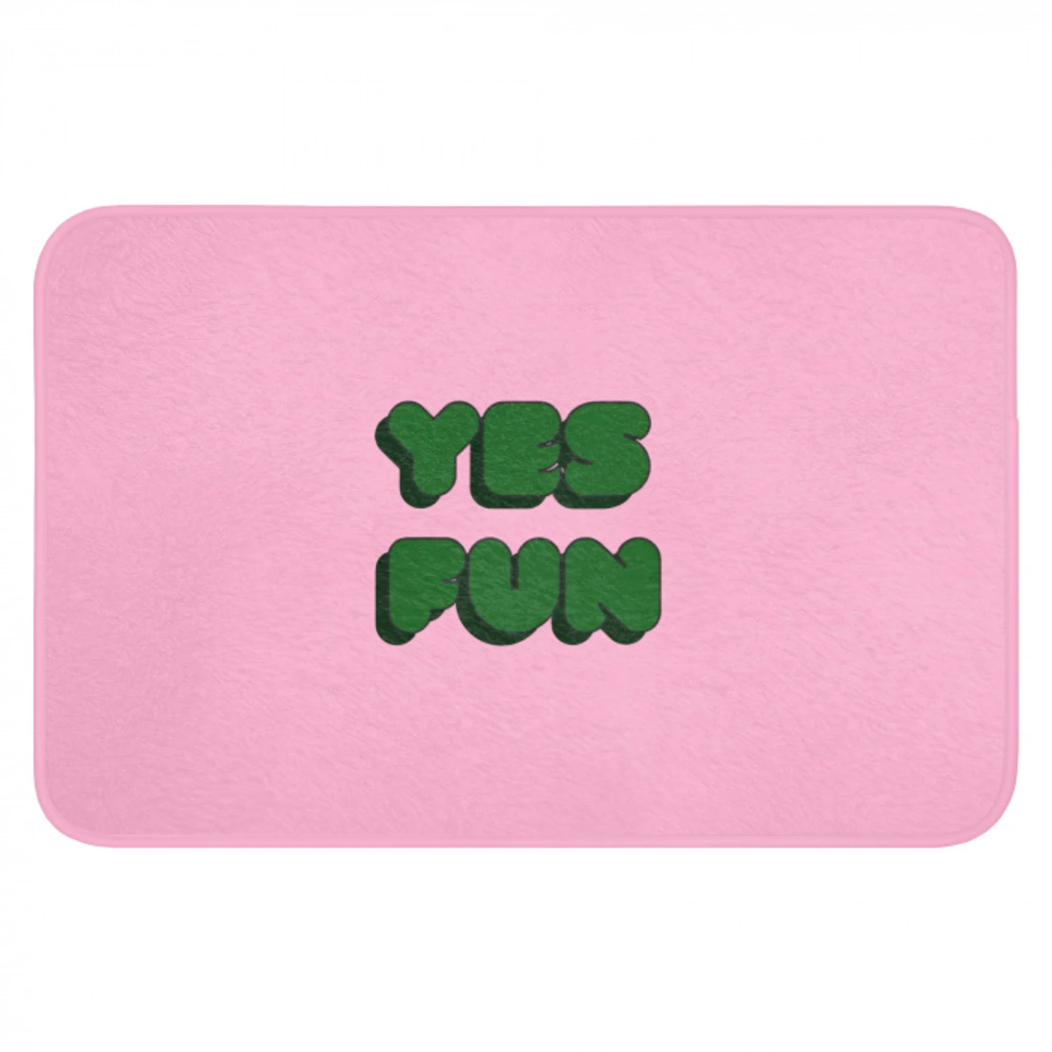 Yes fun - Groen - Roze Badmat klein -3d