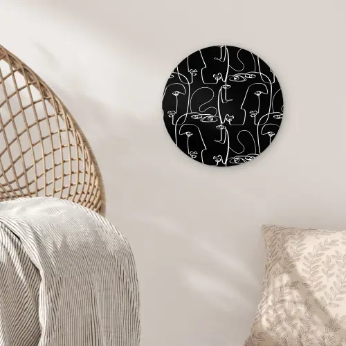 Gezichten - Gestileerd - Vloeiend Wandcirkel plexiglas klein 852 -sfeer5